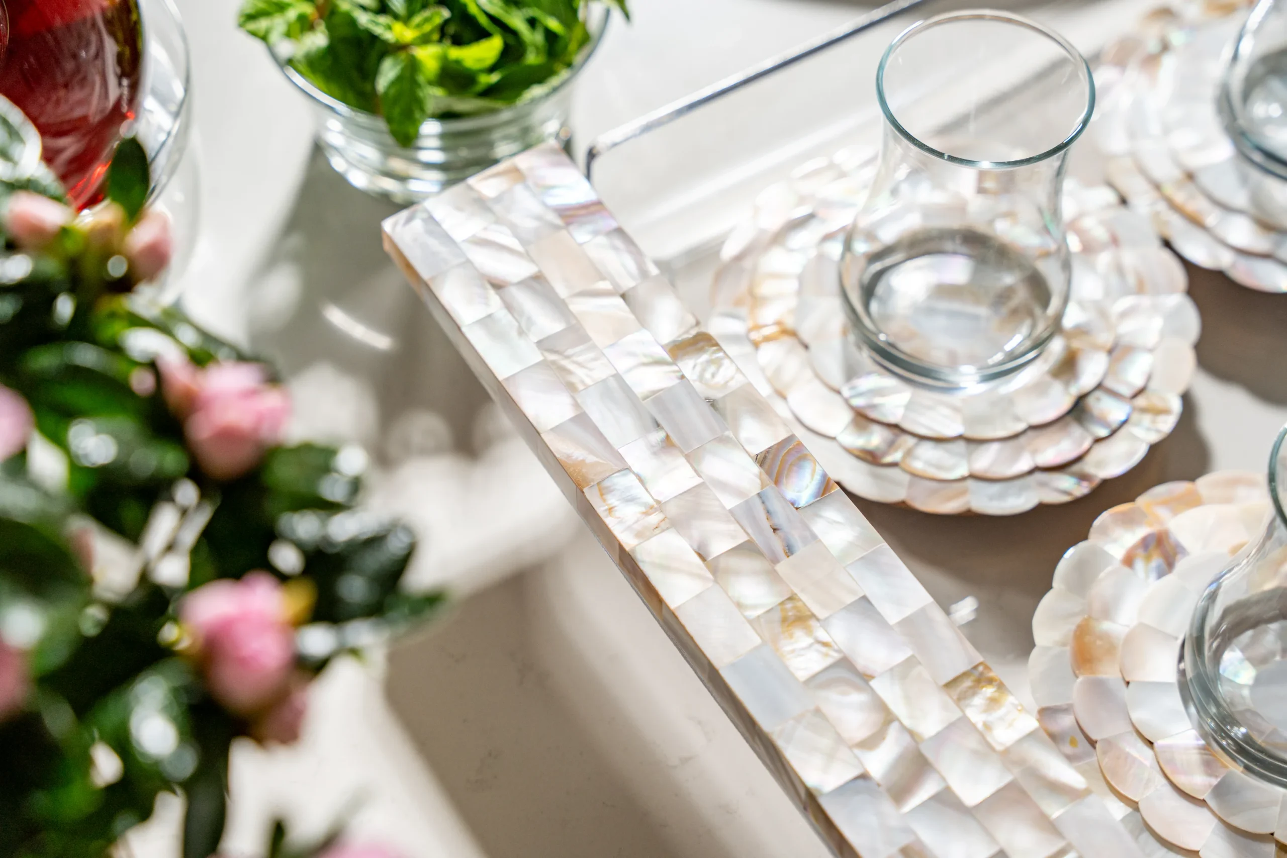 Plain Mother of Pearl Tea Set 2